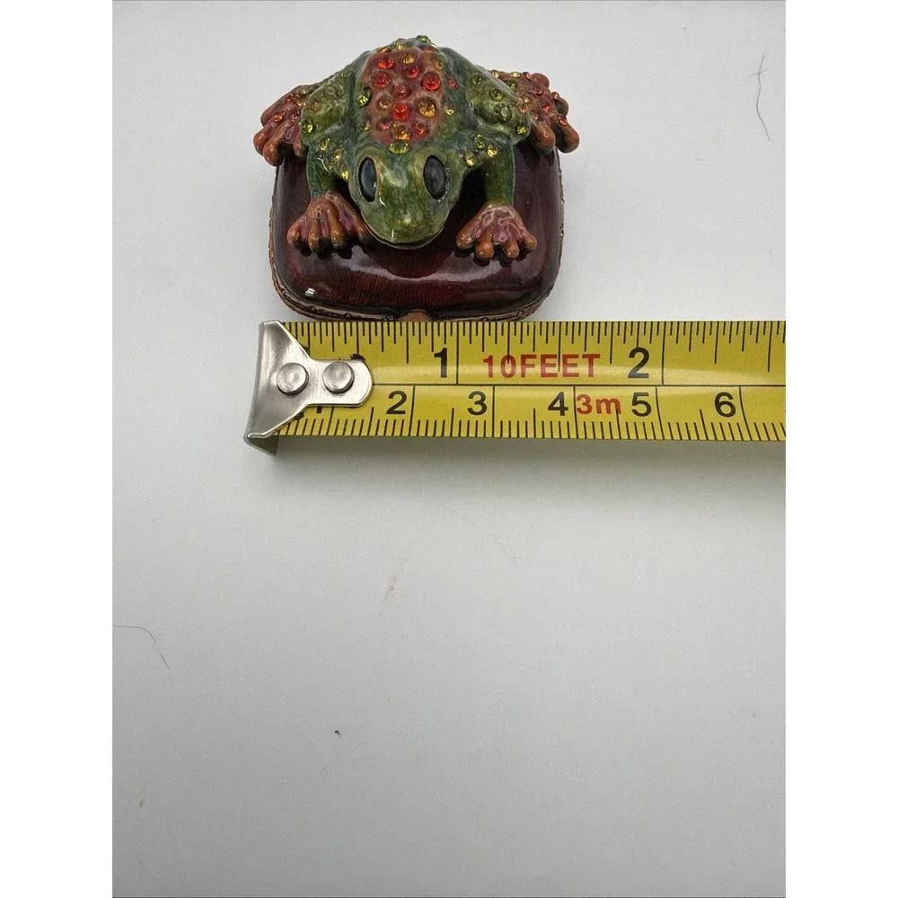 Jay Strongwater Hand Painted Trinket Box Decoration Enameled Mini  Frog